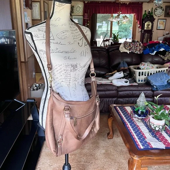 Coach Alexandra F17566 Bronze Pebbled Leather Large Tote Shoulder Bag Brass. - Picture 6 of 17